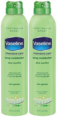 Vaseline Intensive Care Moisturizer - Aloe Vera Hydration, Quick Absorption - 2 Pack, 6.5 Oz Each