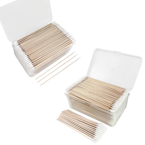 Natural Cotton Swabs - Durable, Lint-Free Tips for Makeup & Cleaning - 1000 Count with Storage Case