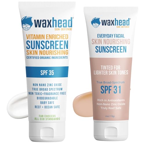 Waxhead Tinted Face Sunscreen - Zinc Oxide Protection, Biodegradable & Hypoallergenic - 3oz