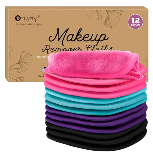 Orighty Makeup Remover Cloths - Gentle, Reusable Pads for Effortless Makeup Removal - 12 Pack