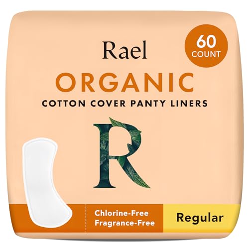 Rael Panty Liners - Organic Cotton, Ultra Thin, Naturally Absorbent, Unscented - 60 Count