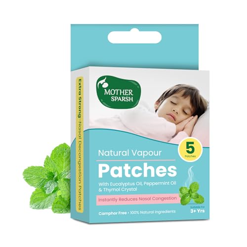 Mother Sparsh Kids Soothing Patches - Natural Relief from Nasal Congestion, 100% Natural - Pack of 5