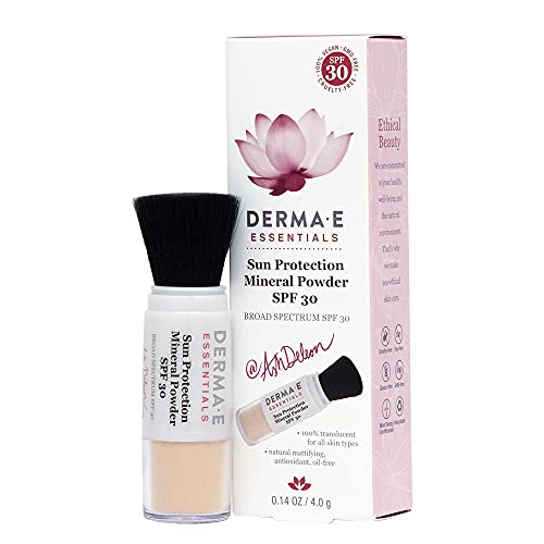 Derma-E Mineral Sunscreen Powder SPF 30 - Broad Spectrum Protection, All-Natural Formula - 0.14 oz