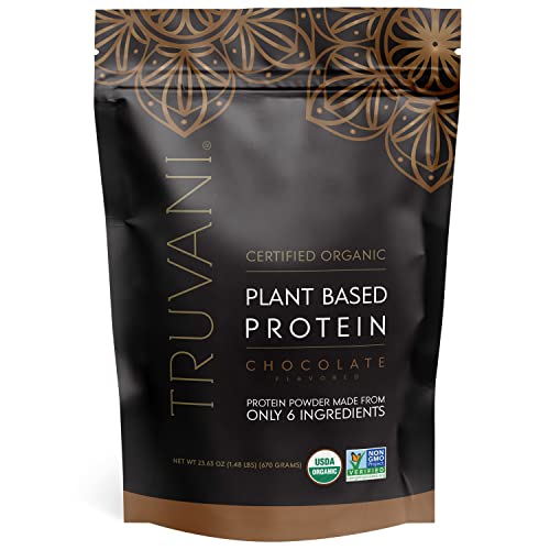 Truvani Vegan Pea Protein Powder - 20g Organic Protein, Keto & Gluten Free, Chocolate - 20 Servings