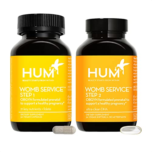 HUM Womb Service Prenatal Vitamins - OBGYN Formulated, Supports Baby's Development - 60ct