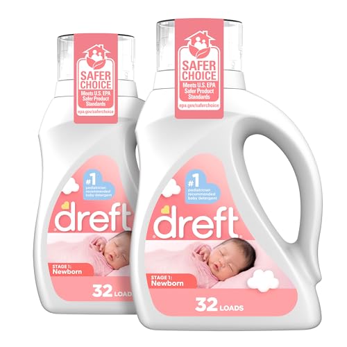 Dreft Baby Laundry Detergent - Gentle on Sensitive Skin, Hypoallergenic, 64 Loads Total