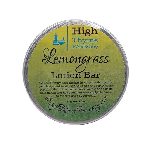 High Thyme FARMacy Lemongrass Lotion Bar - Moisturizing, Travel-Friendly, Zero Waste - 2.5oz