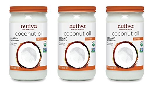 Nutiva Coconut Oil - High Smoke Point, Neutral Flavor, USDA Organic - 3 Pack (23oz each)