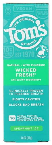 Toms of Maine Toothpaste - Fluoride Cavity Protection, Whole Mouth Care - Spearmint Ice, 4 OZ