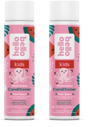 Hello Bello Kids Conditioner - Hypoallergenic, Nourishing Coconut & Aloe - Watermelon Scent, 10oz