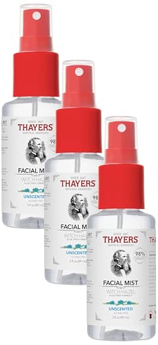 THAYERS Witch Hazel Facial Mist Toner - Alcohol-Free, Balances Skin pH, Trial Size 3oz (Pack of 3)