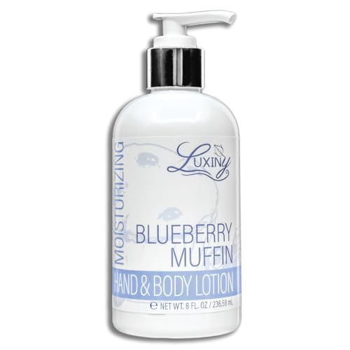 Daily Vegan Body Lotion - Jojoba & Sweet Almond Oil for Hydration, Non-Greasy, 8oz Blueberry Muffin