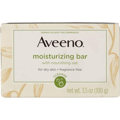 Aveeno Moisturizing Bar Soap - Gentle Cleanser for Dry Skin, Fragrance-Free - 3.5oz (Pack of 3)