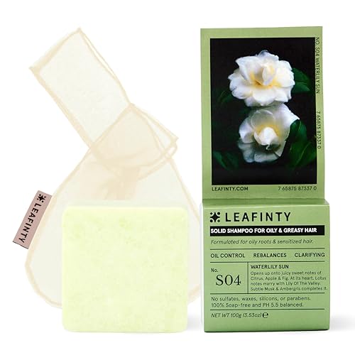 Leafinty Shampoo Bar for Oily Hair - Gently Cleanses, Moisturizes, 100g (Up to 75 Uses)