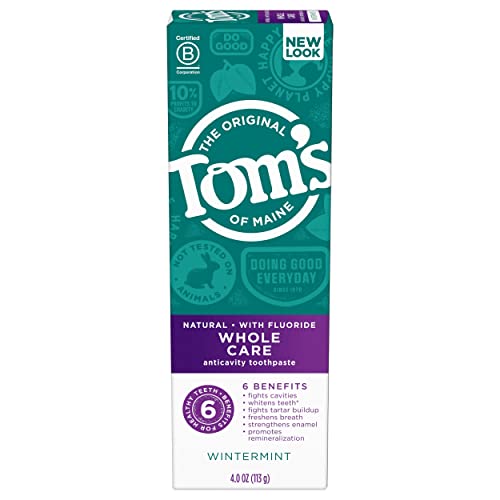 Tom's of Maine Whole Care Toothpaste - Cavity Protection, Natural Whitening, Wintermint - 4oz