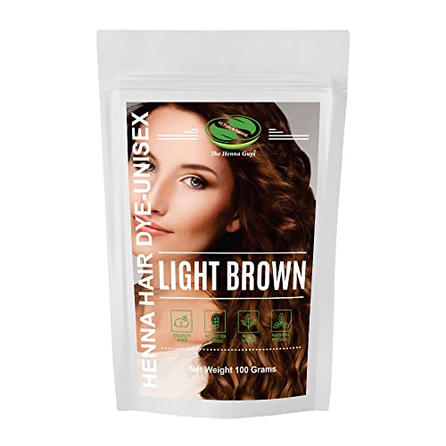 The Henna Guys Light Brown Henna Hair Dye - Natural Color & Conditioning, 100g