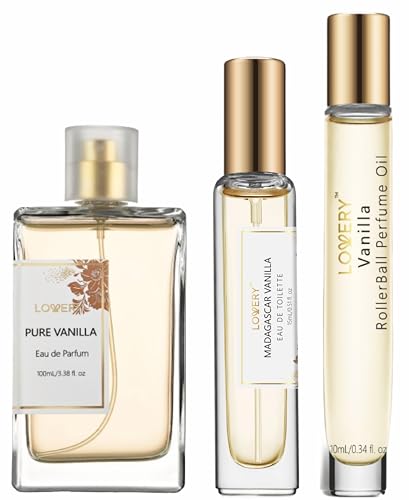 Lovery Pure Vanilla Perfume Set - Long Lasting, Cruelty-Free, Elegant Gift - 3.38fl oz