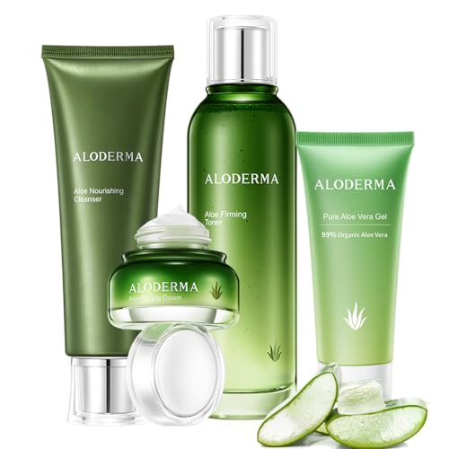 Aloderma Skin Care Set - Firming, Rejuvenating with Aloe, 5 Pieces for Youthful Skin