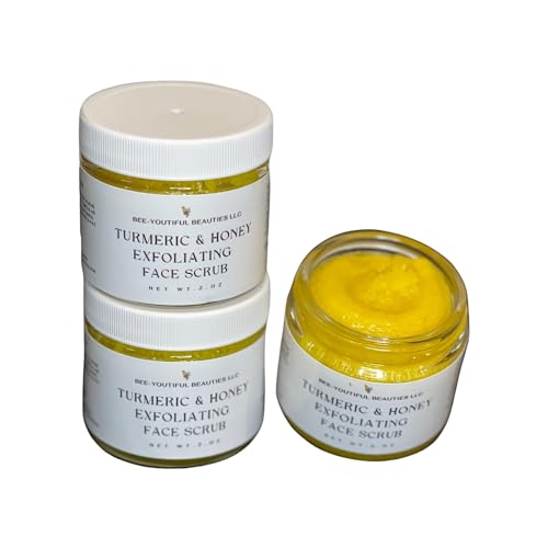 Bee-Youtiful Beauties Face Scrub - Turmeric & Honey for Radiant Skin, Gentle Exfoliation - 2oz