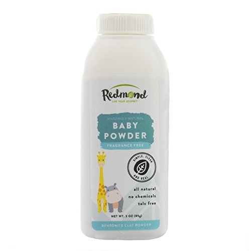 Redmond Clay Baby Powder - Talc-Free, 100% Natural Clay, No Additives - 3oz & 10oz Options