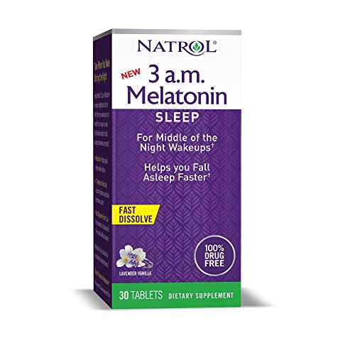 Natrol Sleep Supplement - Helps Ease Nighttime Wakeups, Lavender Vanilla Flavor - 30 Tablets