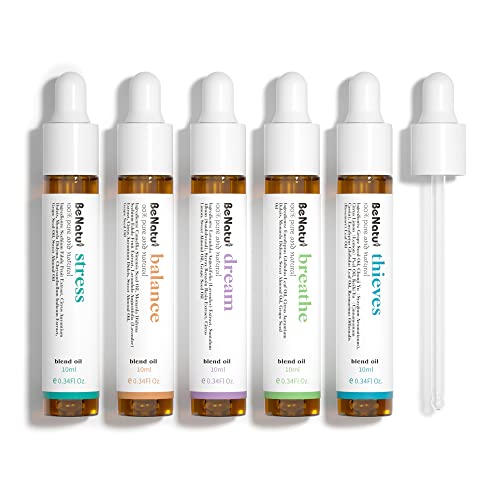 Benatu Essential Oils Blend Set - Natural Aromatherapy for Relaxation & Energy - 5x10ml