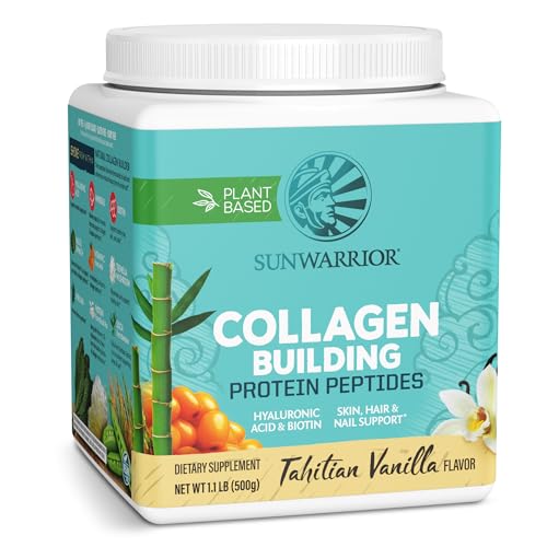 Sunwarrior Vegan Collagen Protein Powder - Supports Youthful Beauty, Non-GMO, Vanilla - 20 Servings