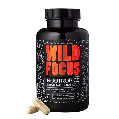 Wild Focus Nootropic Supplement - Boost Memory & Focus, Plant-Based Botanicals - 60 Caps