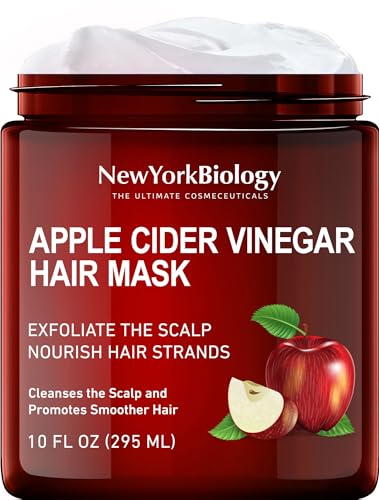 New York Biology Hair Mask - Deep Conditioning with Apple Cider Vinegar & Natural Oils - 10 Fl Oz