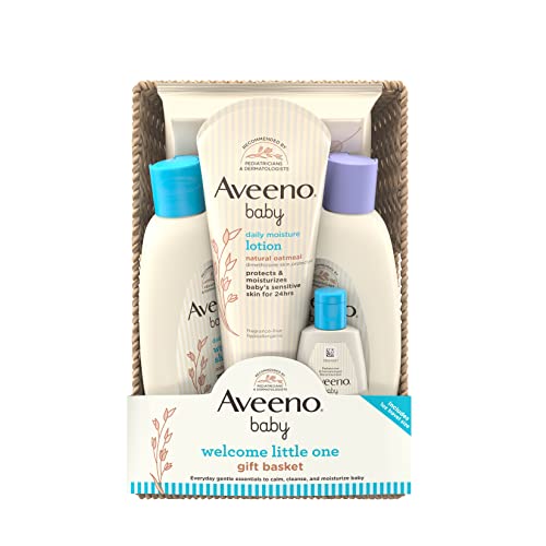 Aveeno Baby Gift Set - Nourishing Skincare for Sensitive Skin, 5 Essential Items