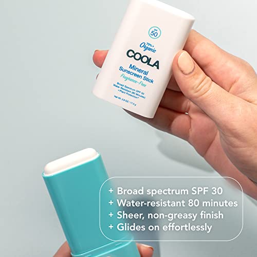 COOLA Mineral Sunscreen SPF 50 Stick - Broad Spectrum Protection, Antioxidant-Rich - 0.6 Oz