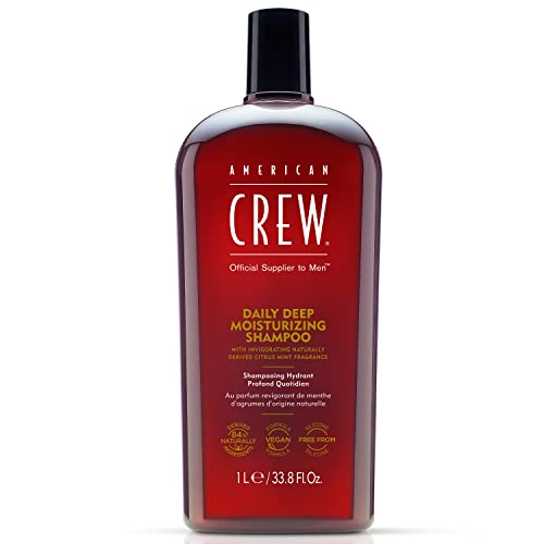 American Crew Shampoo for Men - Deep Moisturizing, Vegan Formula, Citrus Mint - 33.8 Fl Oz