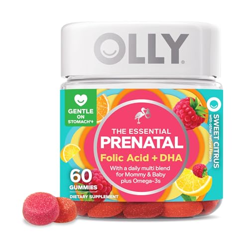 Olly Prenatal Multivitamin Gummies - Supports Wellness, Folic Acid & DHA - 60 Count