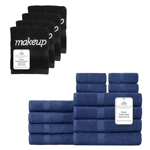 Pure Cotton Towel Set - Ultra Absorbent, Soft & Fast Dry, Certified Safe - Pack of 16