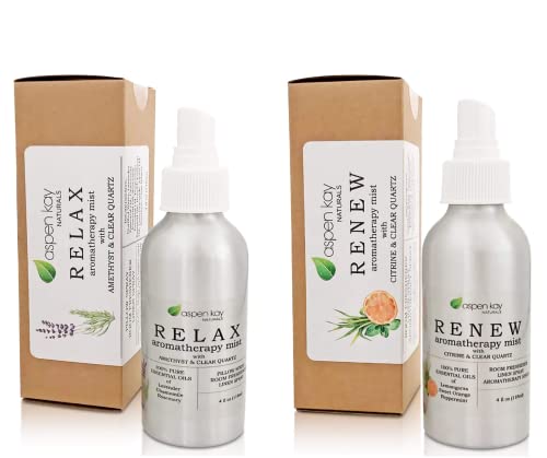 Aromatherapy Room & Linen Spray Set - Relaxing Lavender & Energizing Citrus - 4oz Each