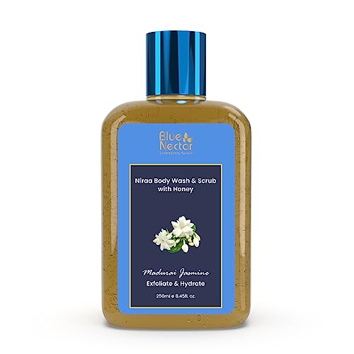 Blue Nectar Body Scrub - Tan Reduction & Skin Renewal with Honey, 8.4 Fl Oz