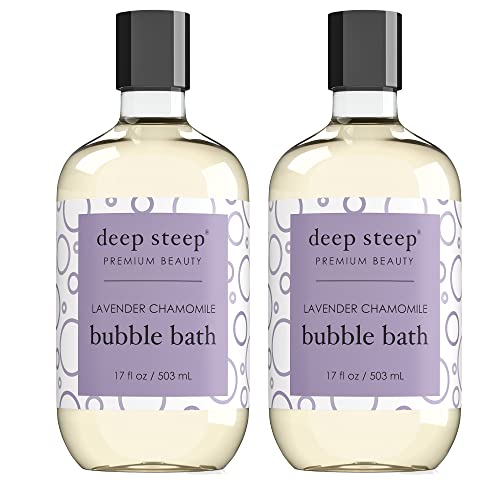 Deep Steep Bubble Bath - Lavender Chamomile Relaxation, Vegan & Cruelty-Free - 17oz (2-Pack)