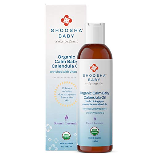 Shoosha Baby Body Oil - 24-Hour Moisture, Calendula & Coconut, Gentle for Sensitive Skin - 4oz