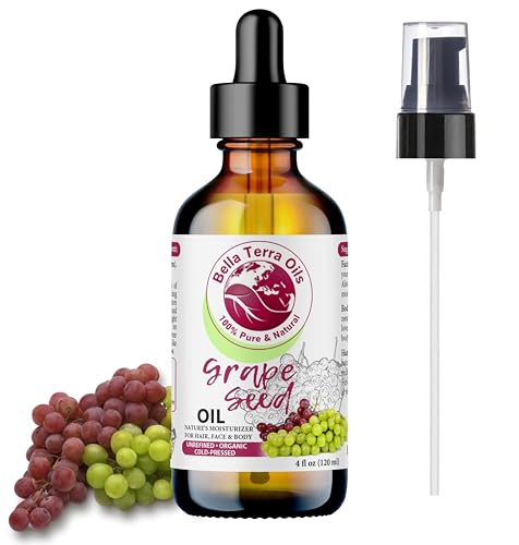 Bella Terra Oils Face Oil - Hydrating Grape Seed, Packed with Vitamin F - 4oz