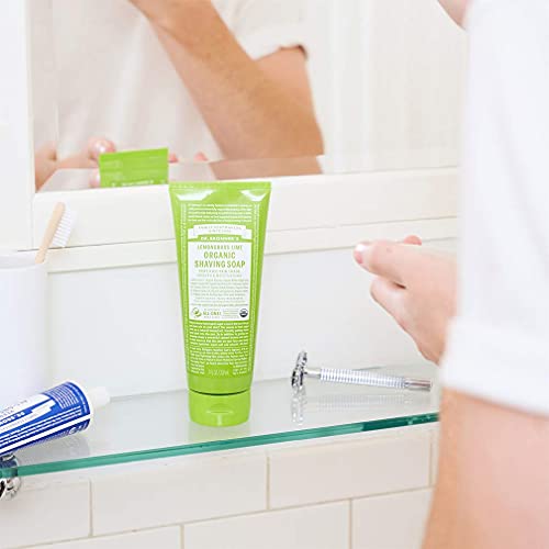 Dr Bronner Shaving Soap - Certified Fair Trade, Natural Ingredients, Lemongrass Lime - 7oz