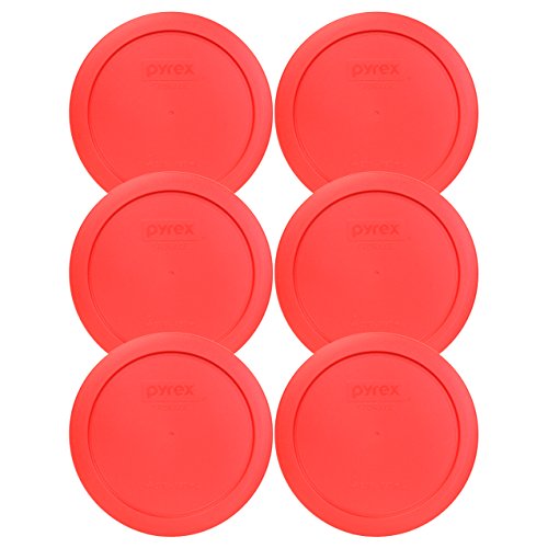 Pyrex 4-Cup Red Plastic Food Storage Lids - BPA-Free, Odor Resistant, 6-Pack