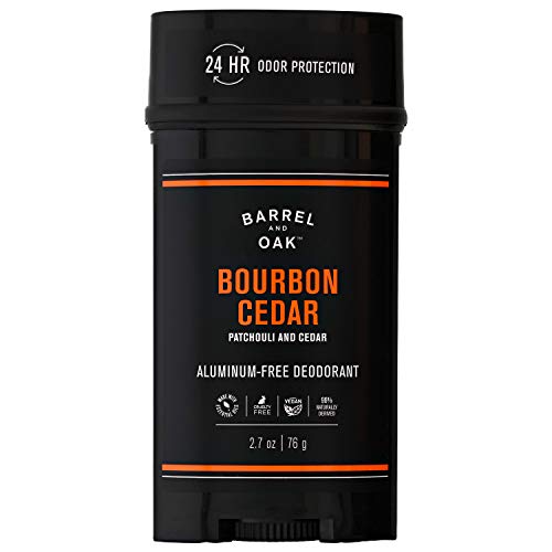 Barrel and Oak Aluminum-Free Deodorant - 24-Hour Odor Protection, Bourbon Cedar Aroma - 2.7oz