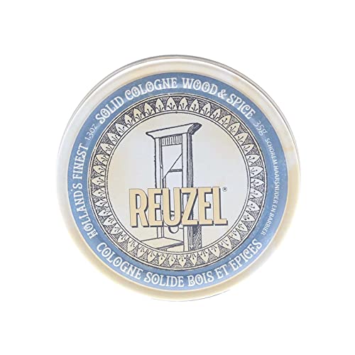 Reuzel Wood and Spice Solid Cologne Balm - Light Manly Scent, Vegan, Easy Application - 1.3oz