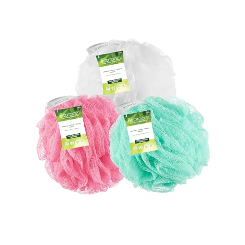 EcoTools Exfoliating Bath Sponge - Deep Cleansing, Cruelty-Free, Vegan - 3 Count