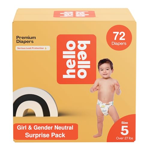 Hello Bello Premium Diapers - Hypoallergenic, Soft Cloth-Like Feel, Assorted Patterns - 72 Count