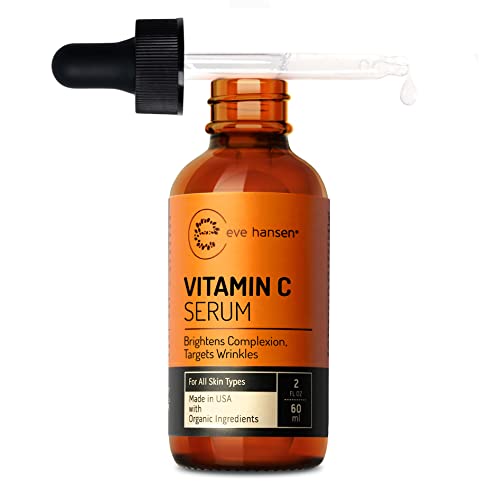 Eve Hansen Vitamin C Face Serum - Hydrating Antioxidant with Hyaluronic Acid & Aloe Vera - 2 Oz