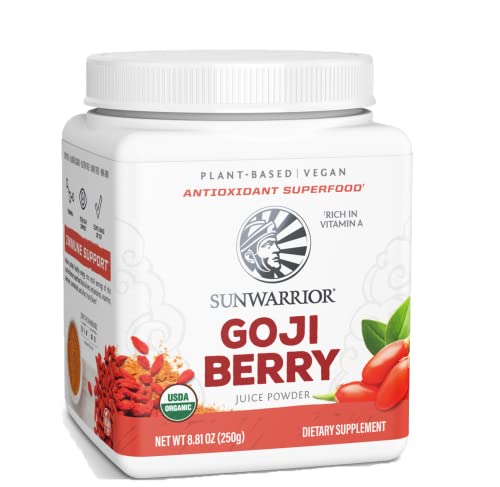 Sunwarrior Goji Berries Powder - Antioxidant Boost, Supports Digestion & Energy - 100% Raw Vegan