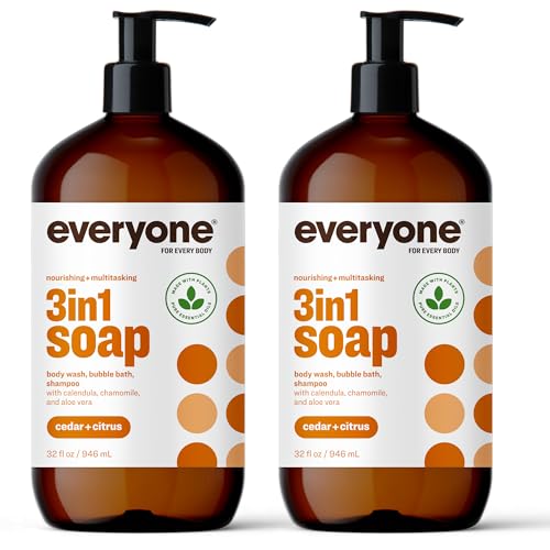 Everyone 3-in-1 Shampoo, Body Wash & Bubble Bath - Nourishing Clean, EWG Verified - 32oz (Pack of 2)