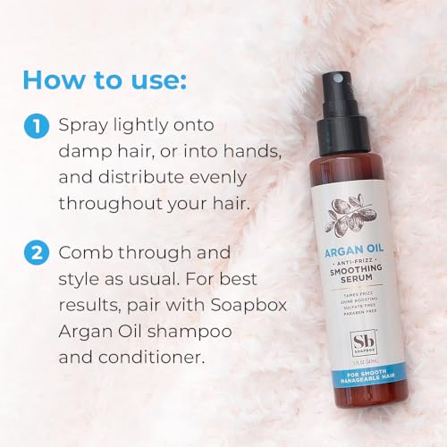 Soapbox Argan Oil Hair Serum - Hydrates, Repairs Damage & Controls Flyaways - 5 Fl oz