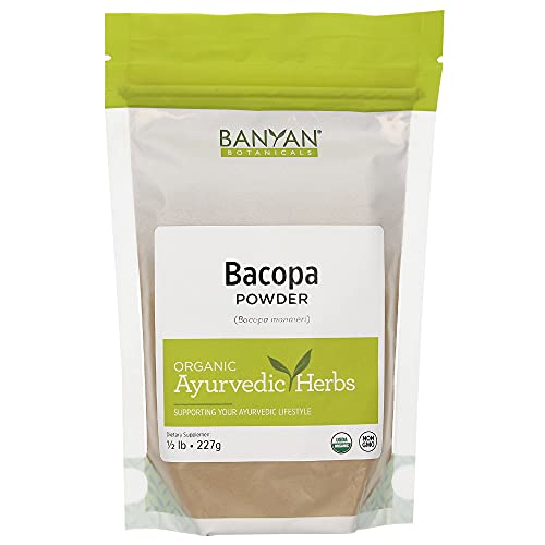 Banyan Botanicals Bacopa Powder - Enhances Memory, Reduces Stress, USDA Organic - 1/2 Pound